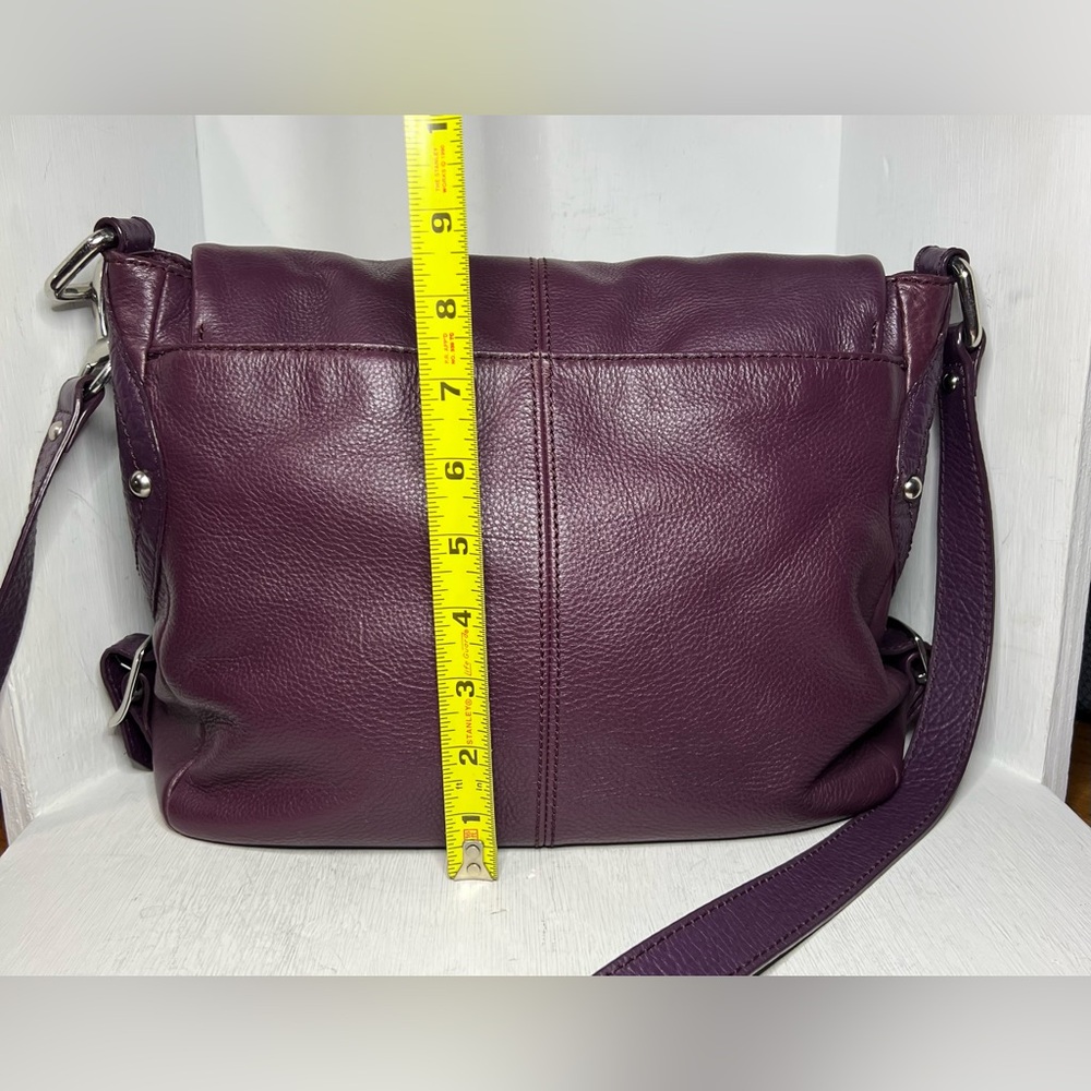 Vintage B Makowsky A236100 Purple/Burgundy Leather Large Crossbody - Picture 2 of 7